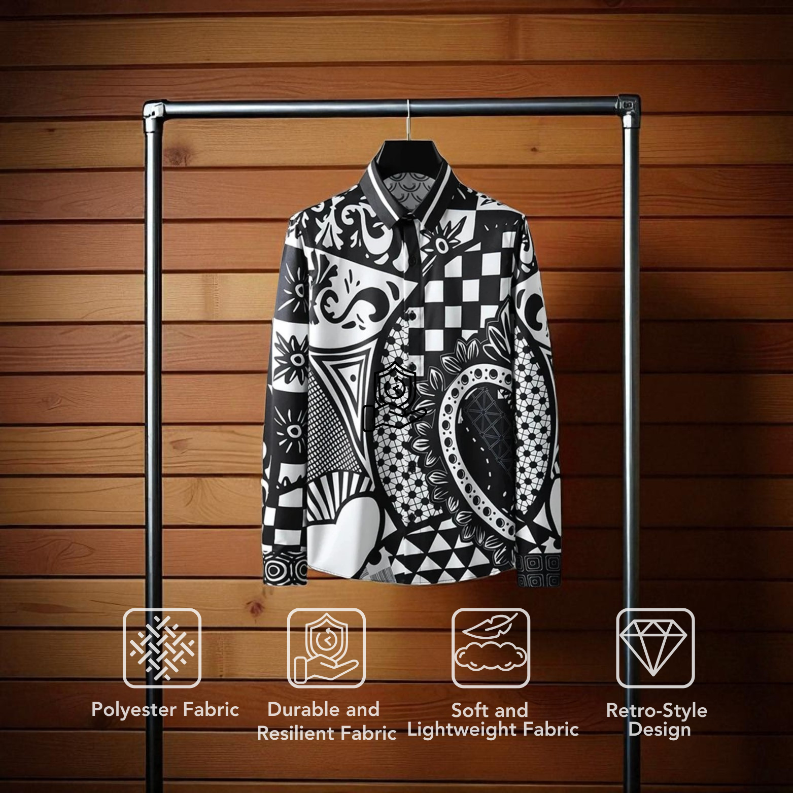 Men's Retro Printed Shirt