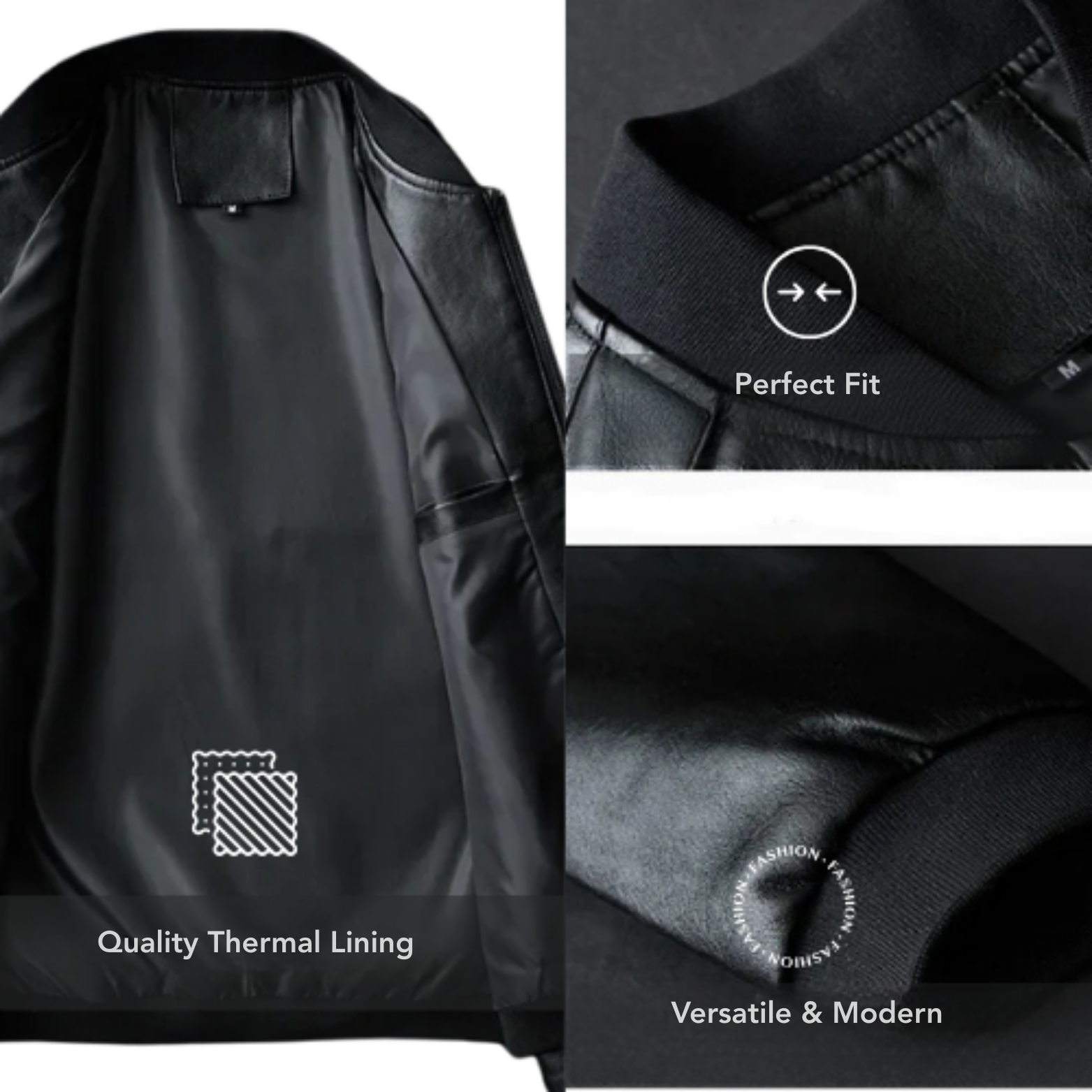 PU leather biker jacket