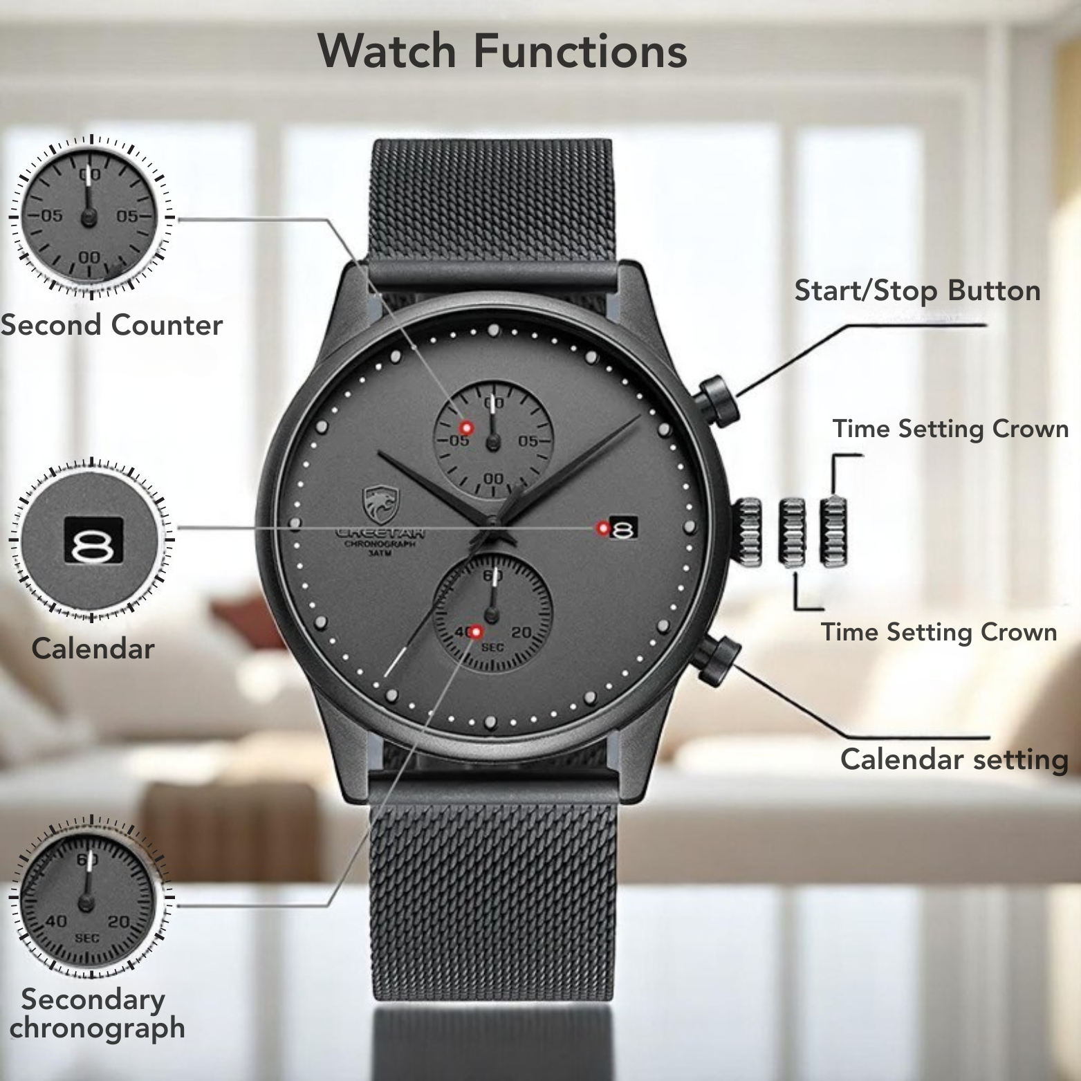 Elegant Sporty Steel Watch