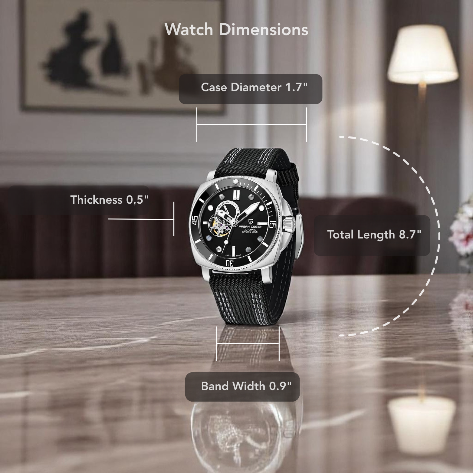 Men's 20 Bar Mechanical Sports Watch