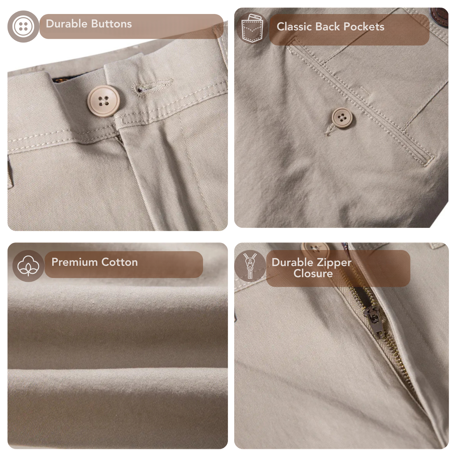 Elegant Cotton Casual Pants