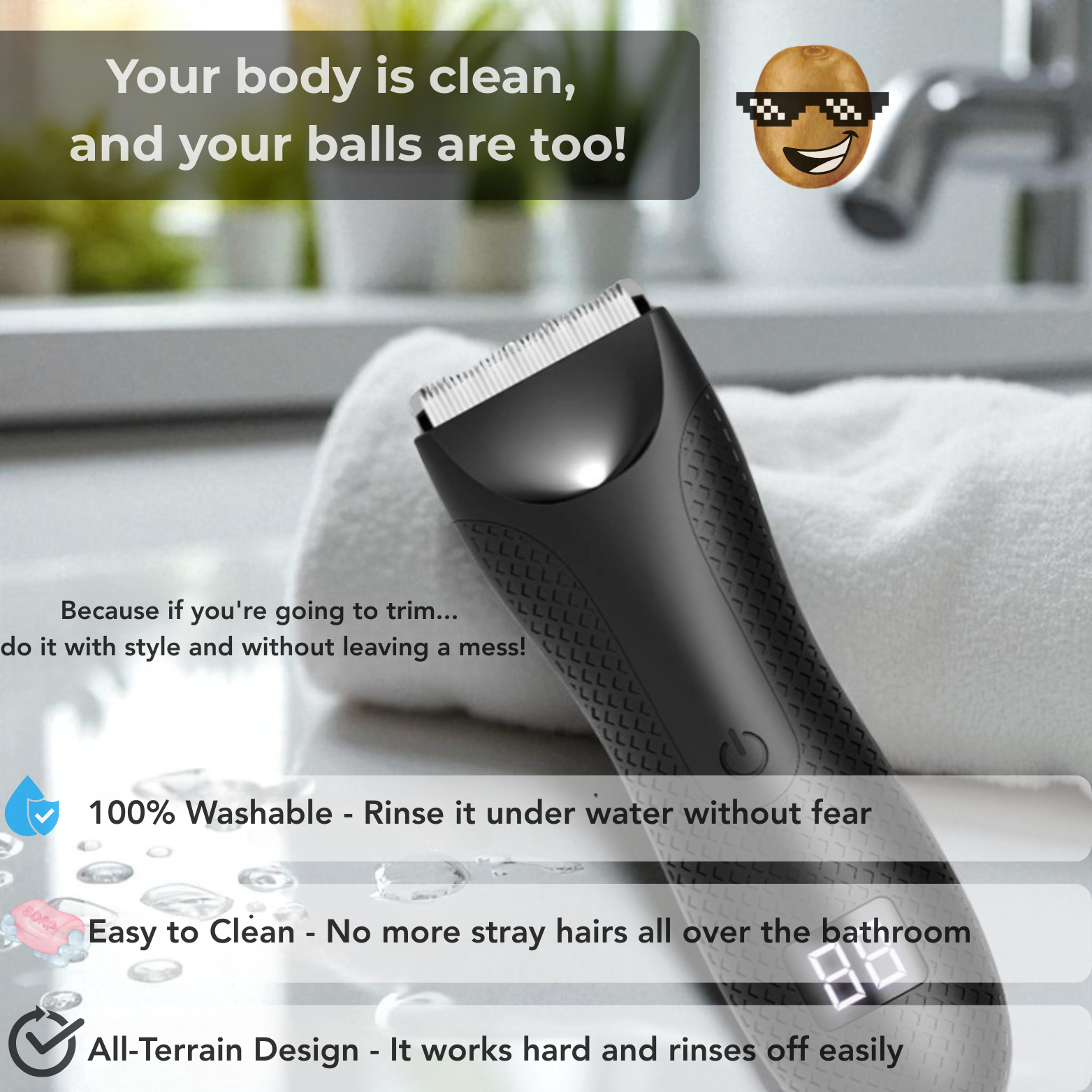 Waterproof Intimate Body Trimmer for Men