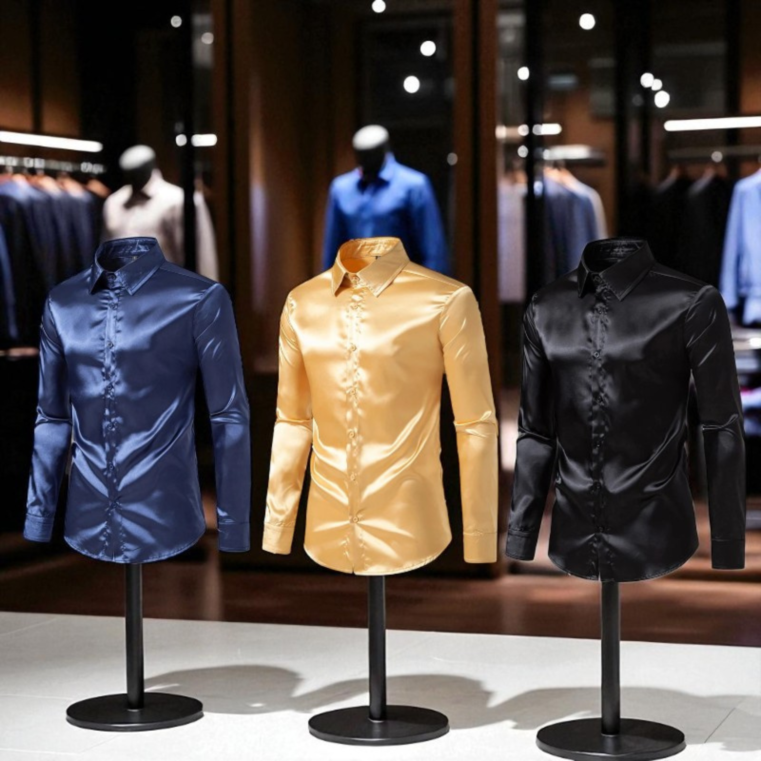 Elegant Satin Shirt for Men