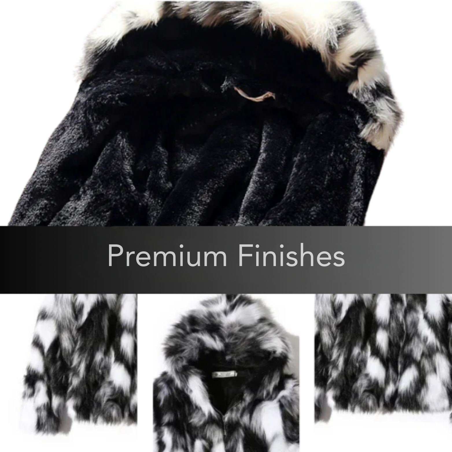 Thick Faux Fox Fur Coat with Hood