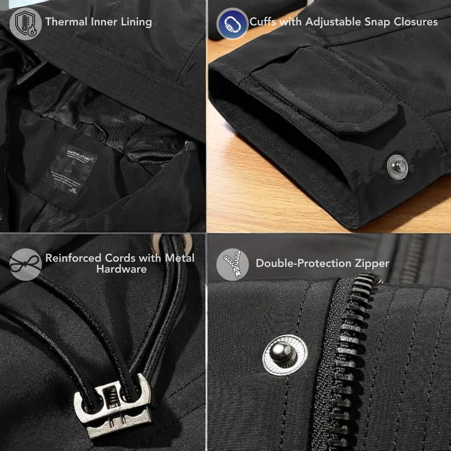 Gabardina Negra con Capucha