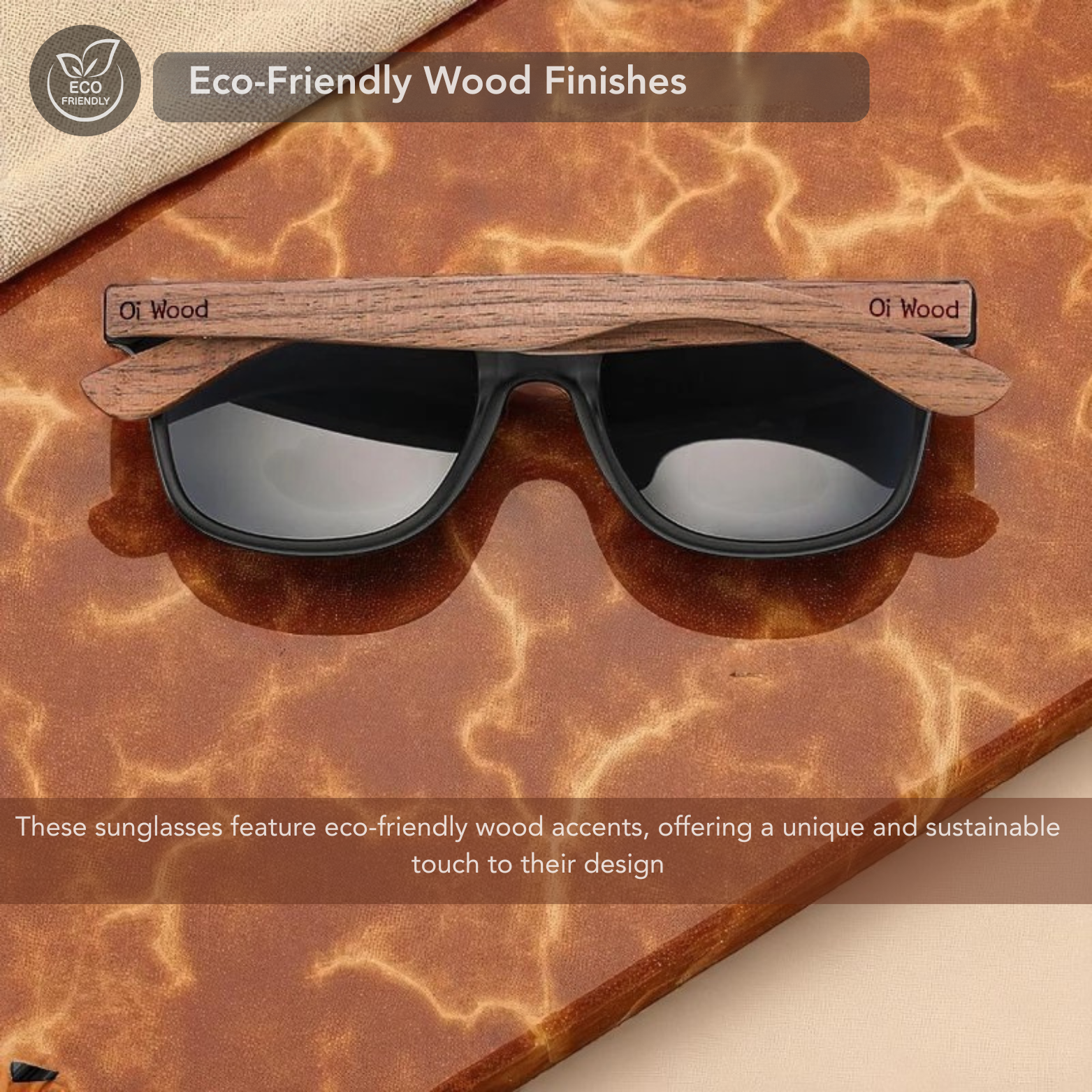Oi Men's Polarized Wooden Glasses