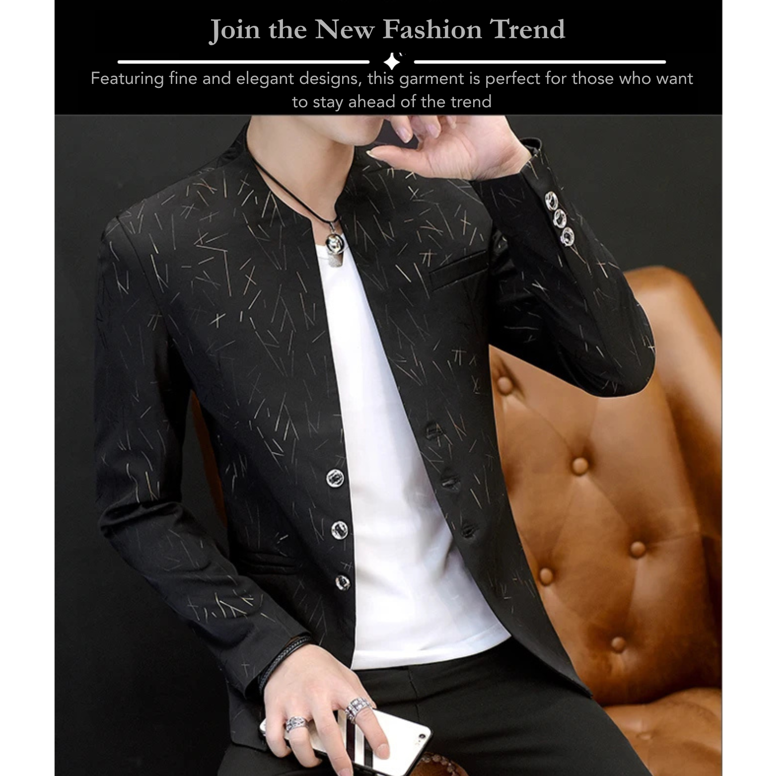 Korean Style Printed Blazer