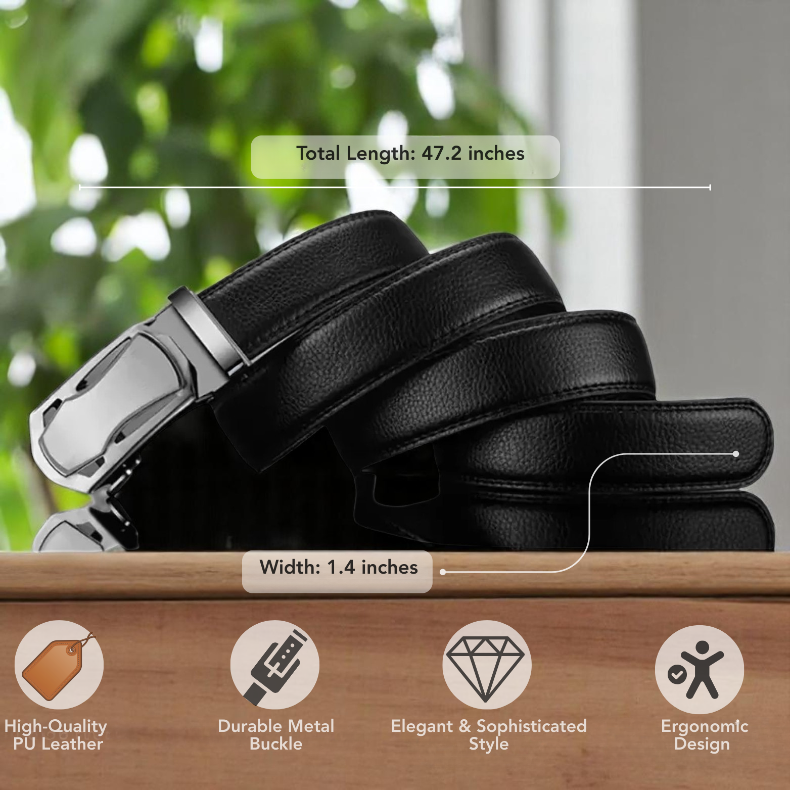 Elegant Men's PU Belt