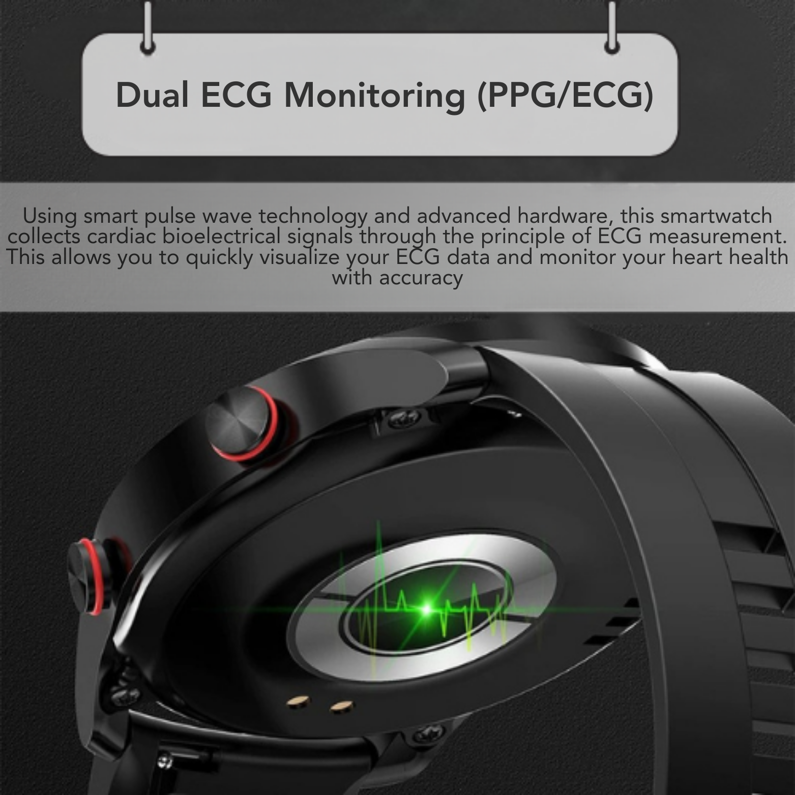 ECG Bluetooth fitness smartwatch