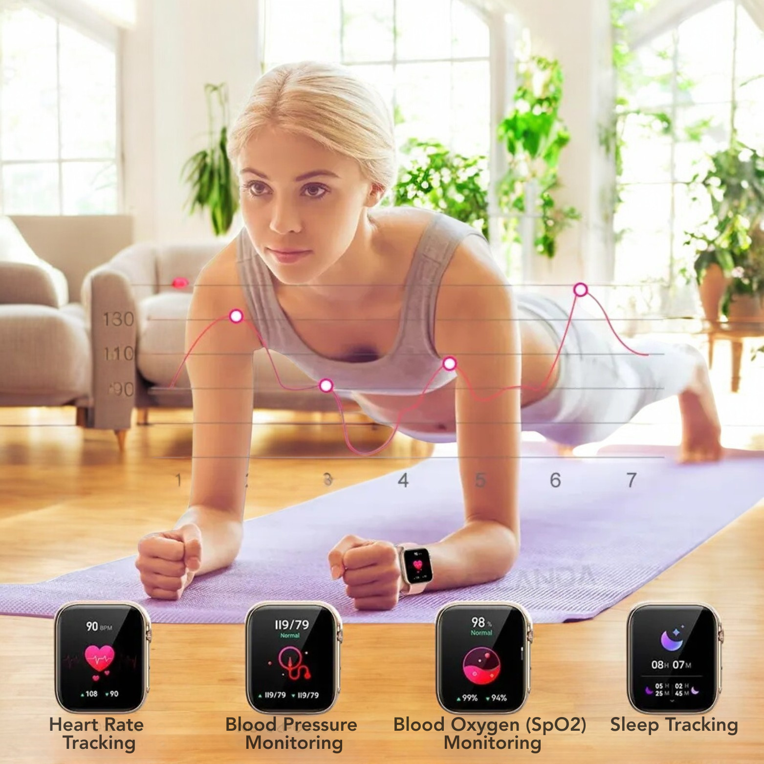 Unisex Sports Smartwatch with Bluetooth Calls