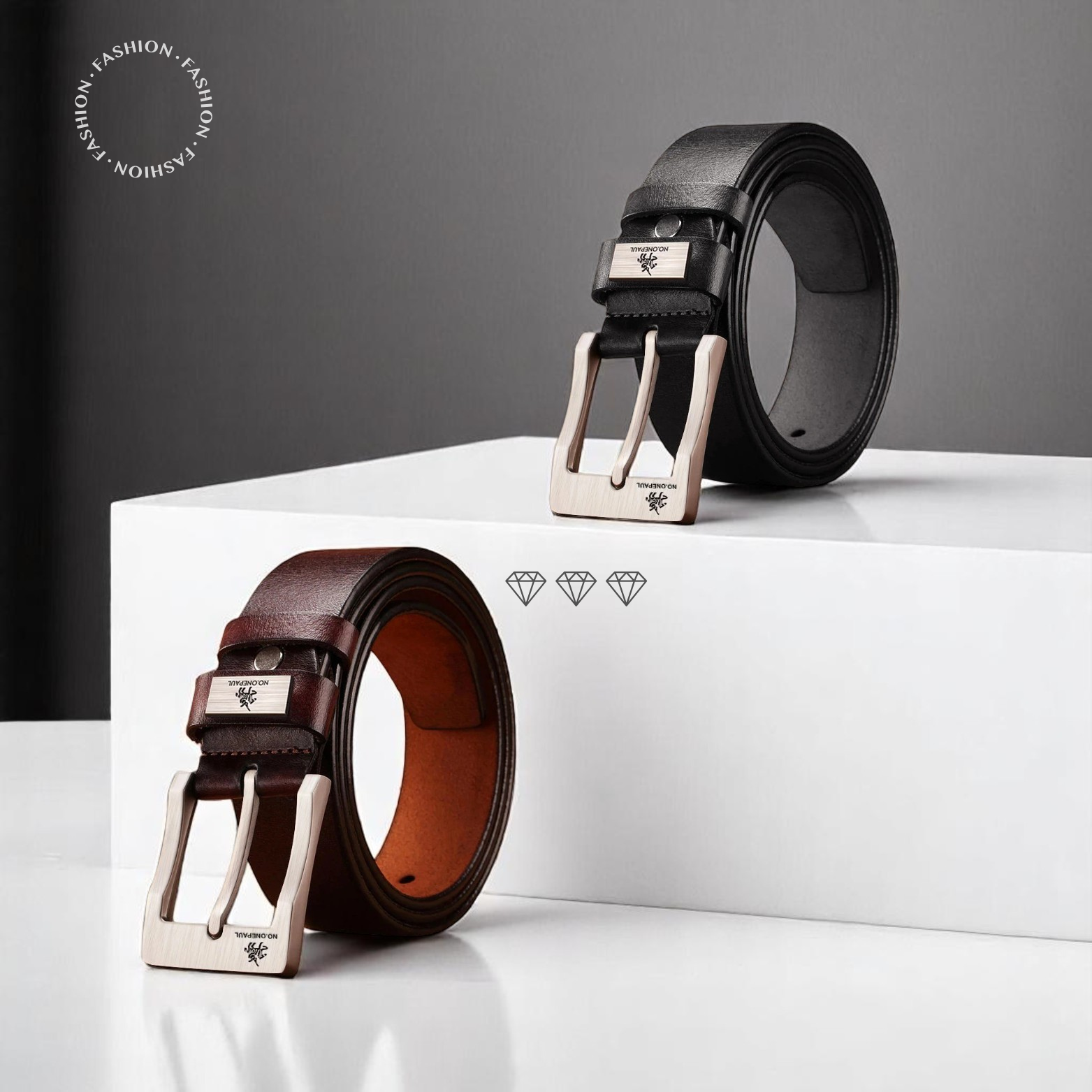 Solid Synthetic Leather Belt