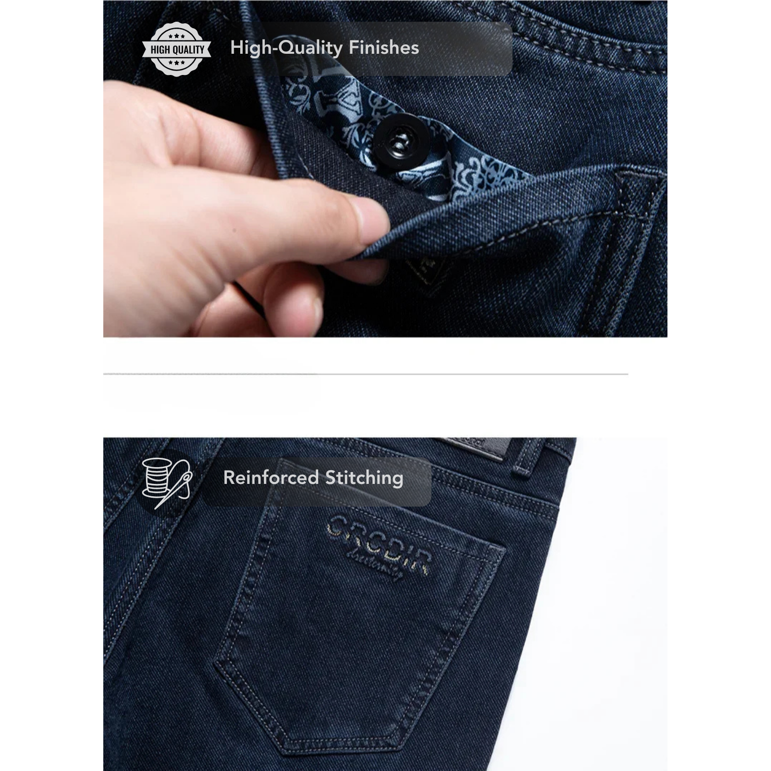 Stretch Straight Denim Jeans