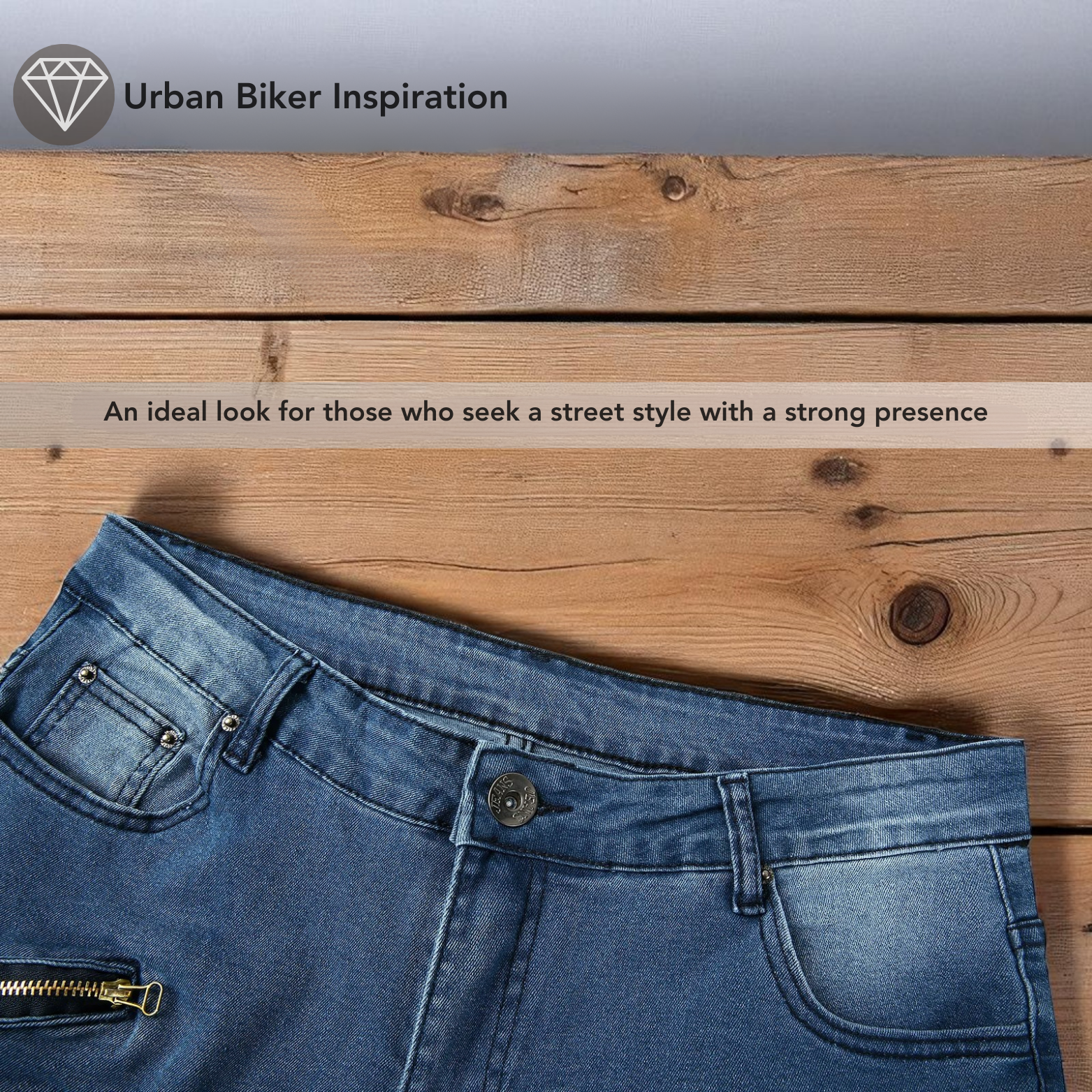 Slim Fit Ripped Biker Jeans