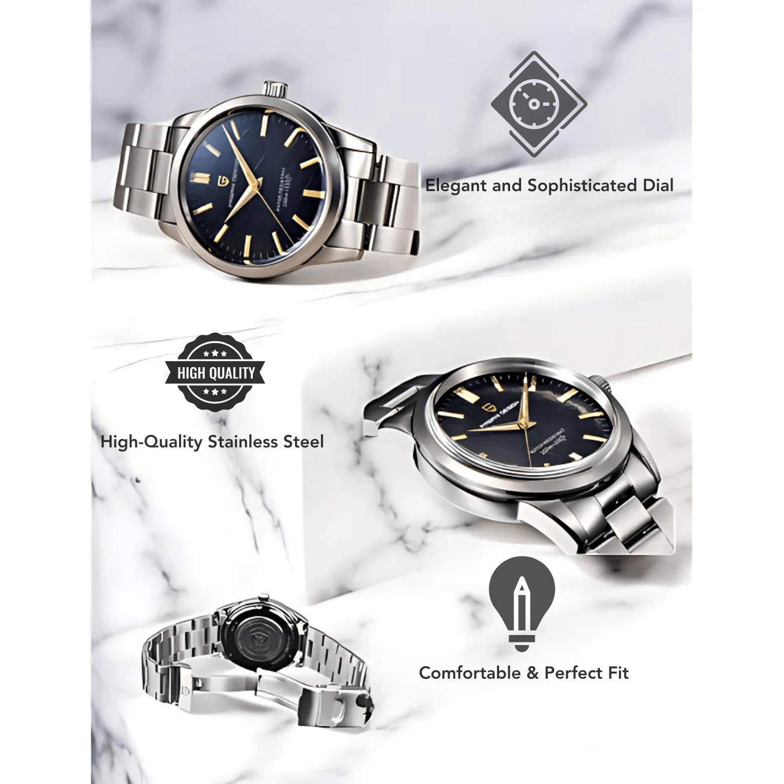 PAGANI DESIGN 40mm Quartz Watch – Men’s Luxury Timepiece - The Crew