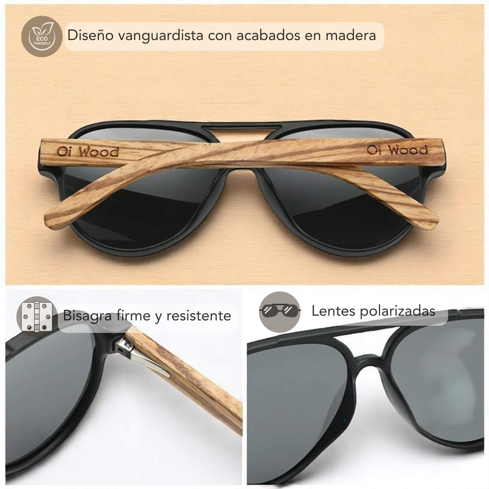 Gafas de Madera Polarizadas UV400