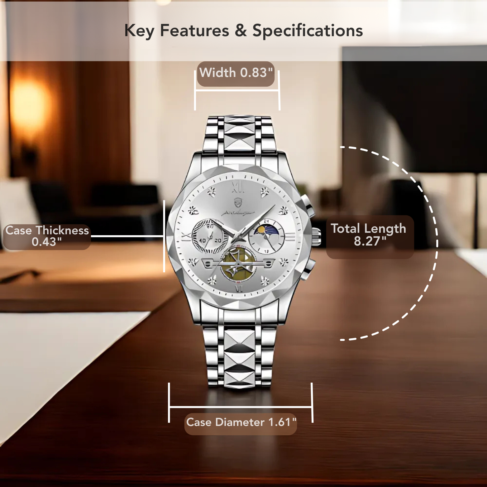 Reloj Clásico de Acero Inoxidable
