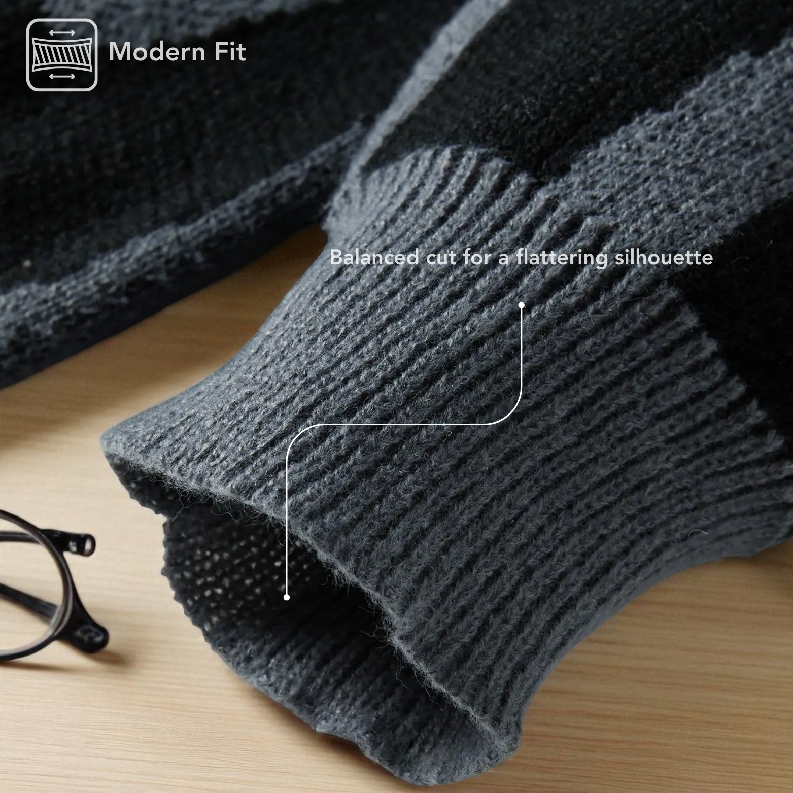 Stylish Jacquard Men’s Sweater Relaxed Fit