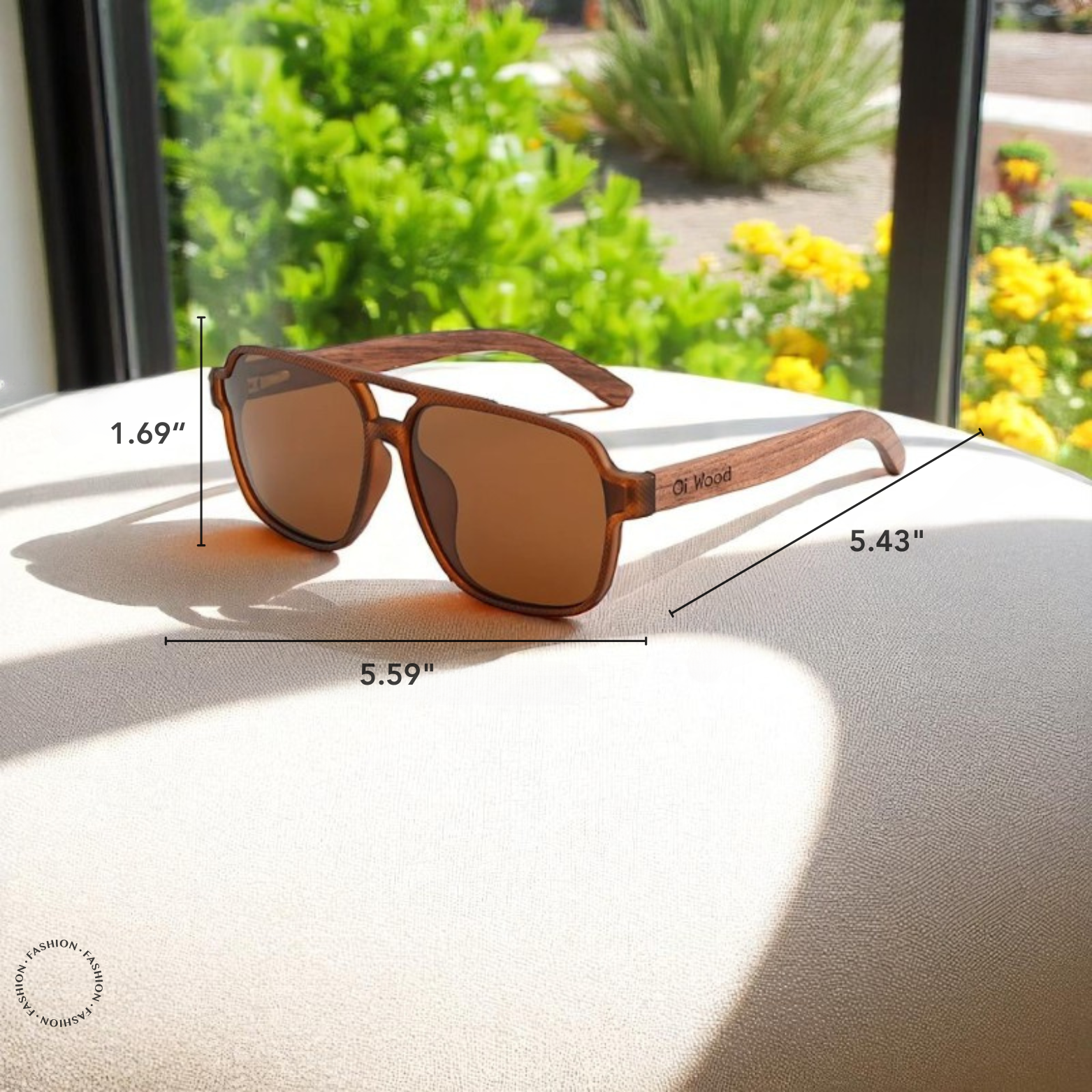 Square Polarized Wooden Glasses