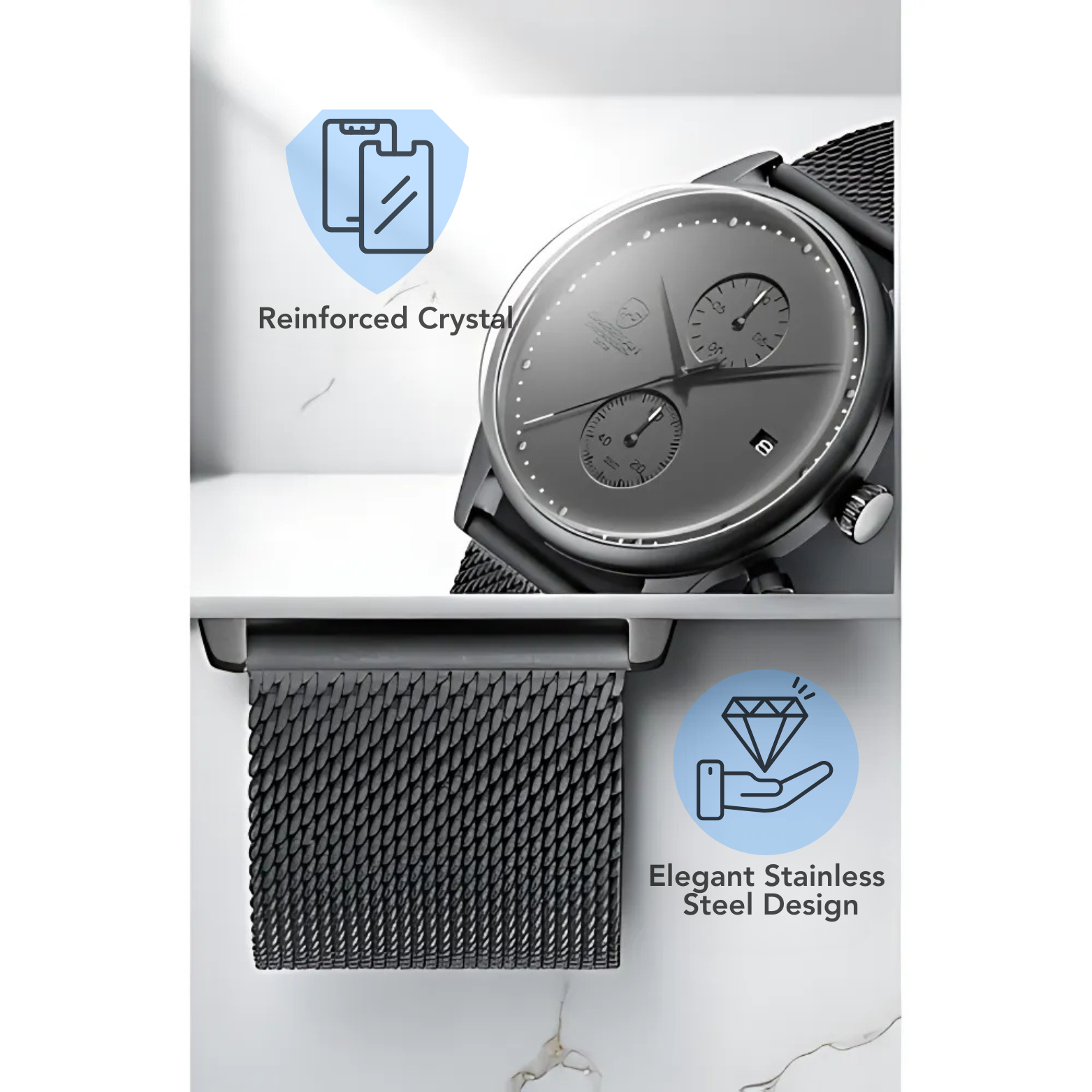 Elegant Sporty Steel Watch