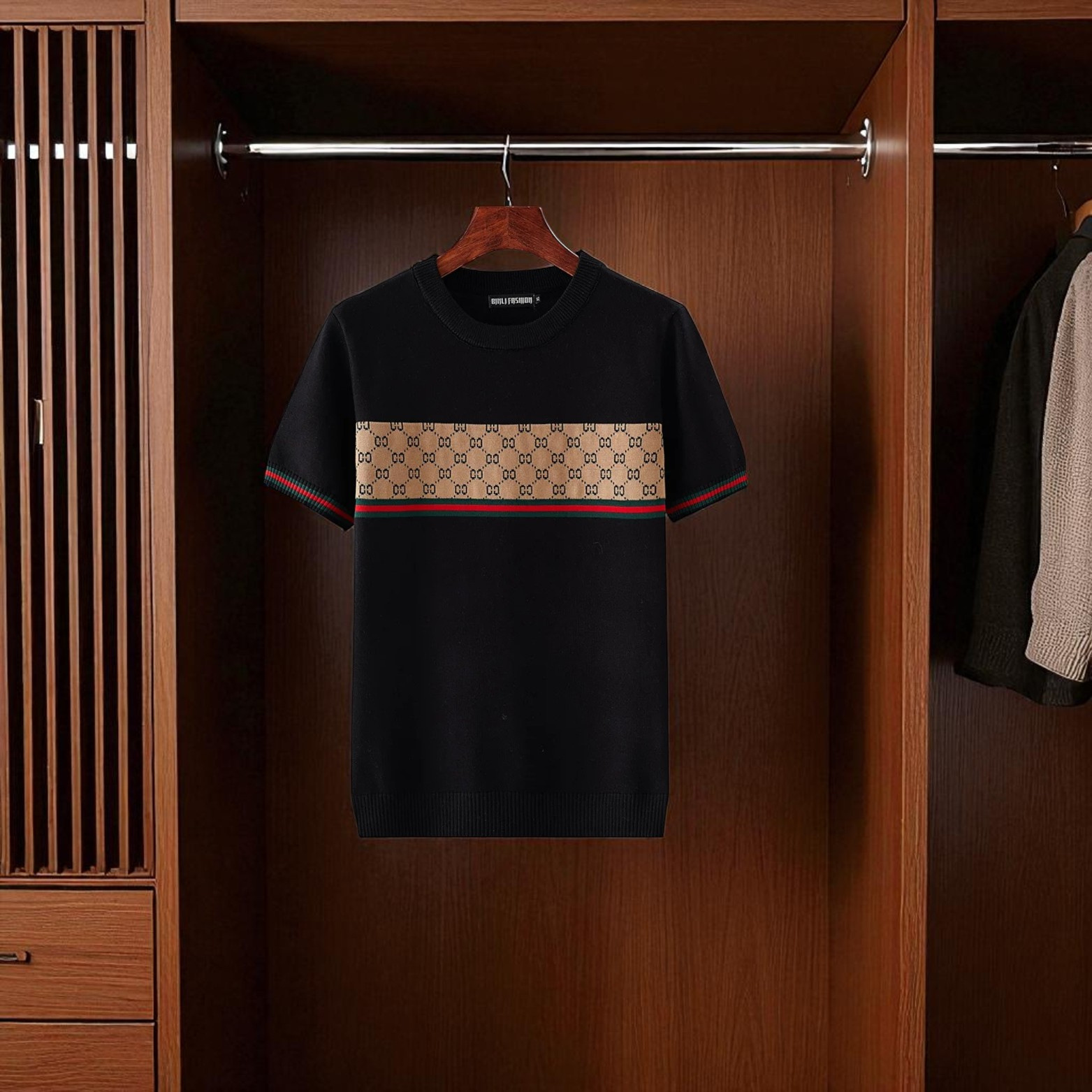 Geometric Cotton T-Shirt Sweater