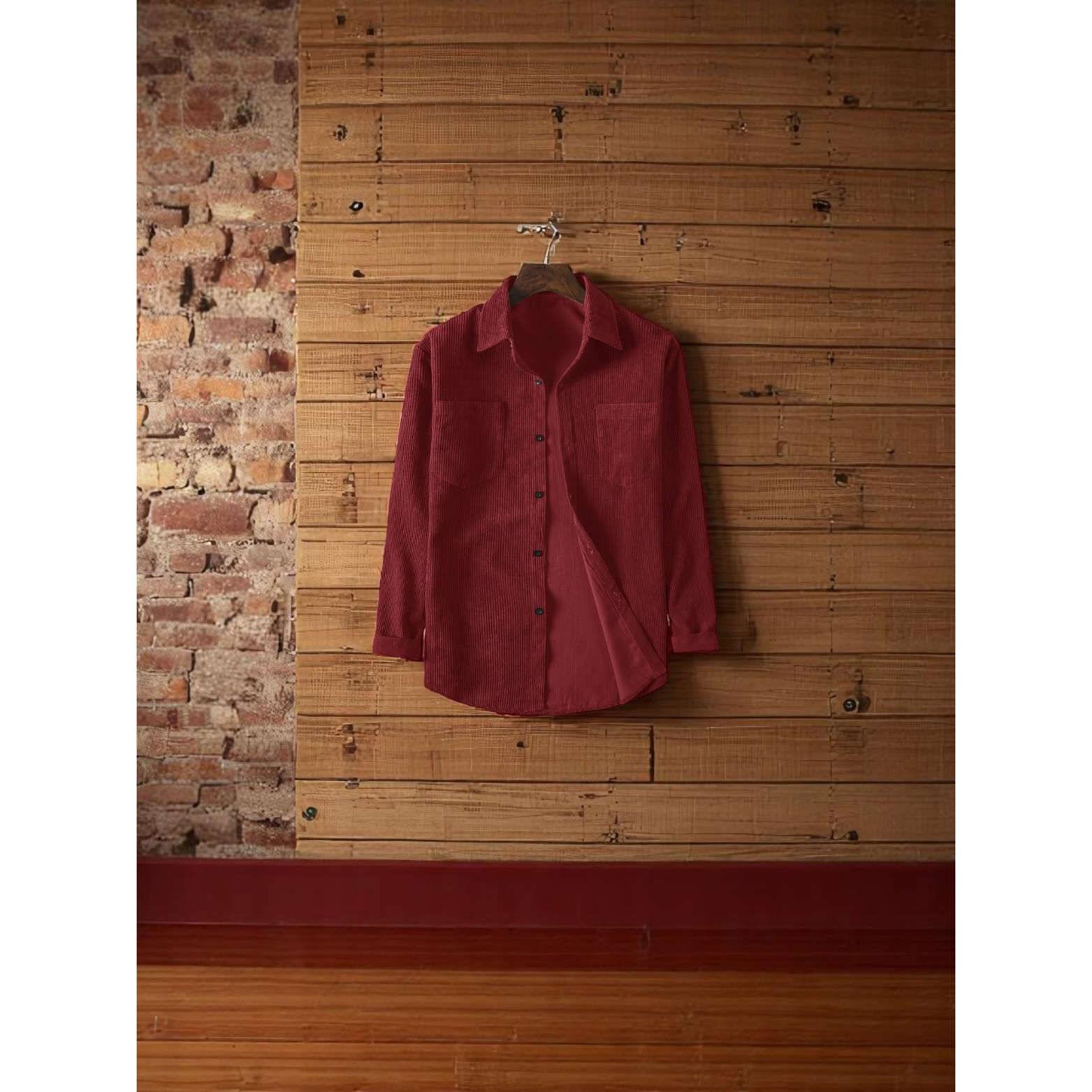 Men's Casual Corduroy Solid Shirt