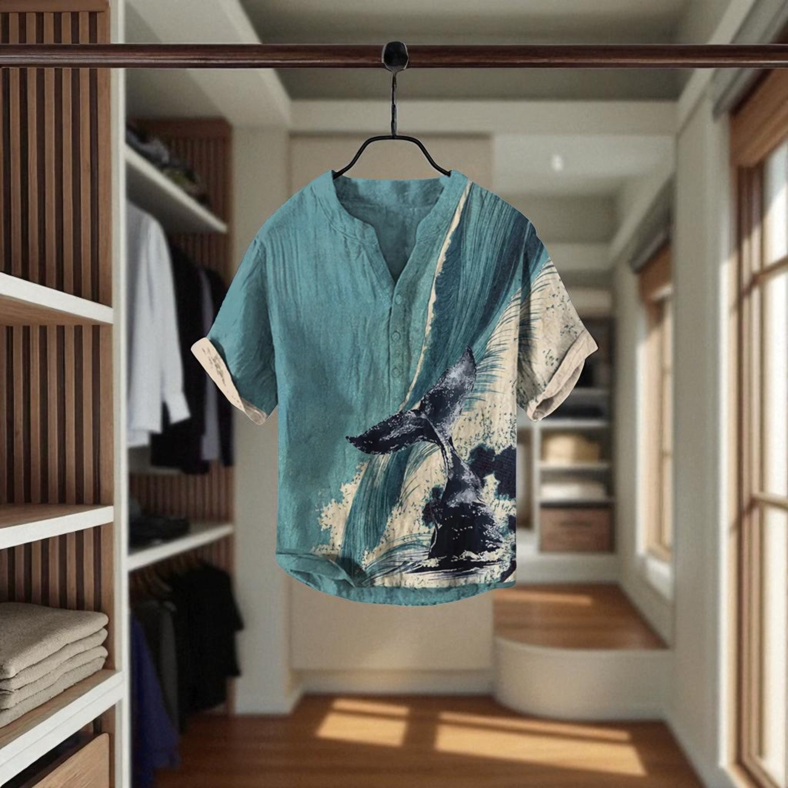 Linen Shirt with 3D Print 2025