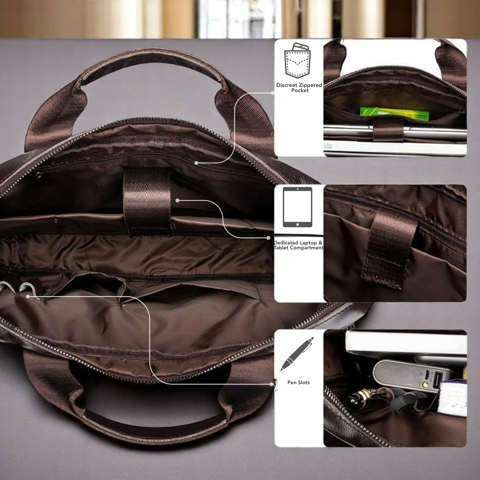 Premium Executive Leather Briefcase