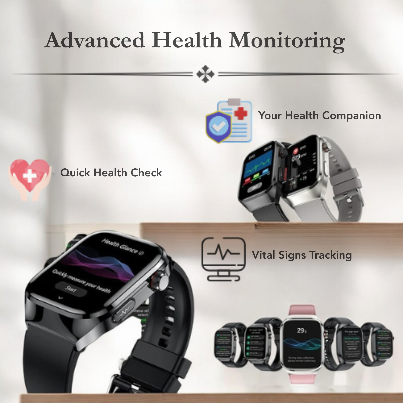 GUHUAVMI ECG + PPG Smartwatch