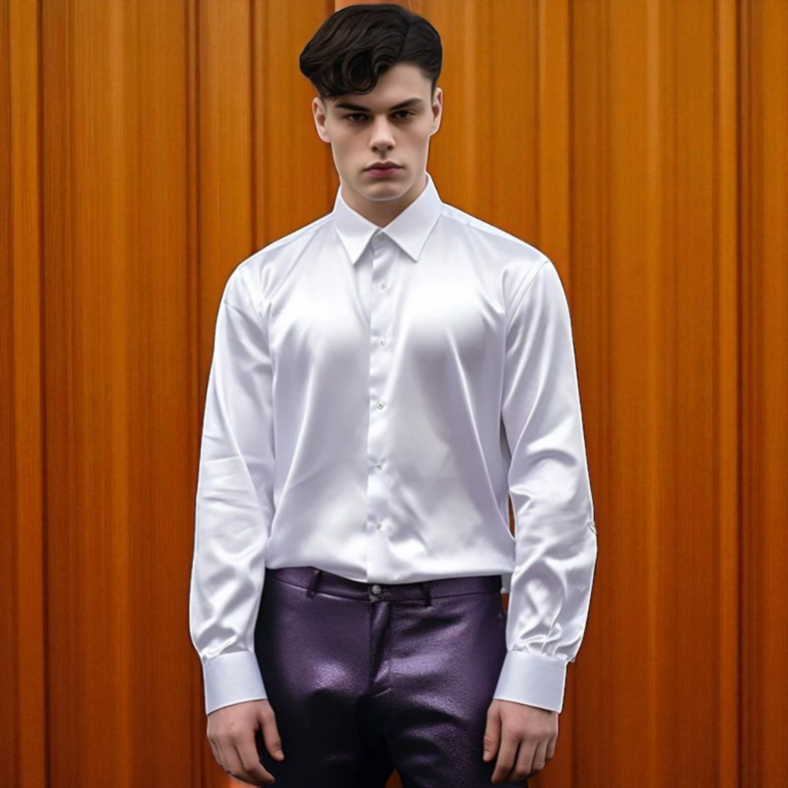Elegant Satin Shirt for Men