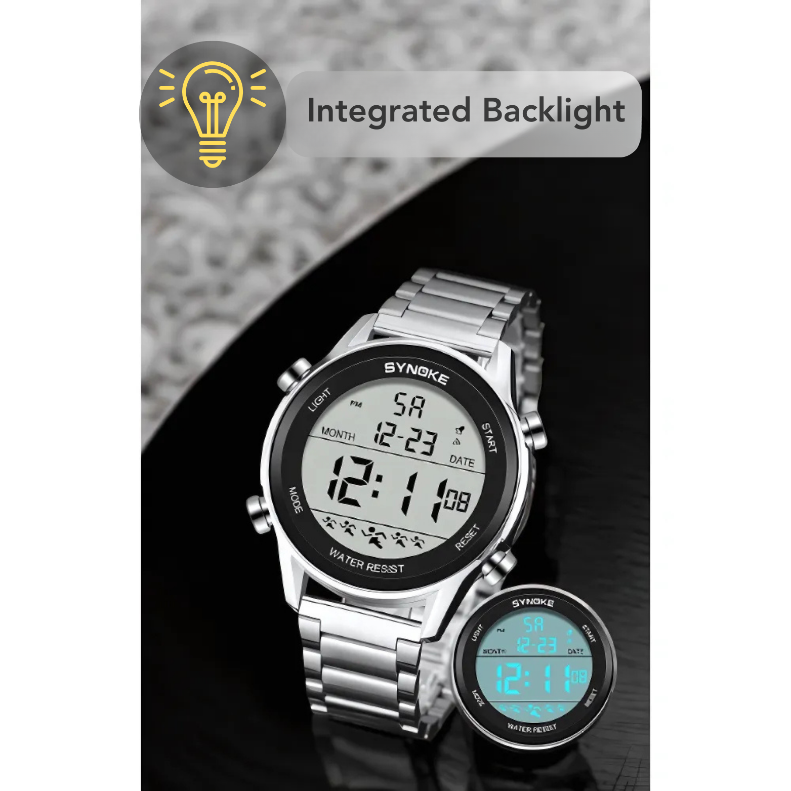 Stainless Steel Sports Watch