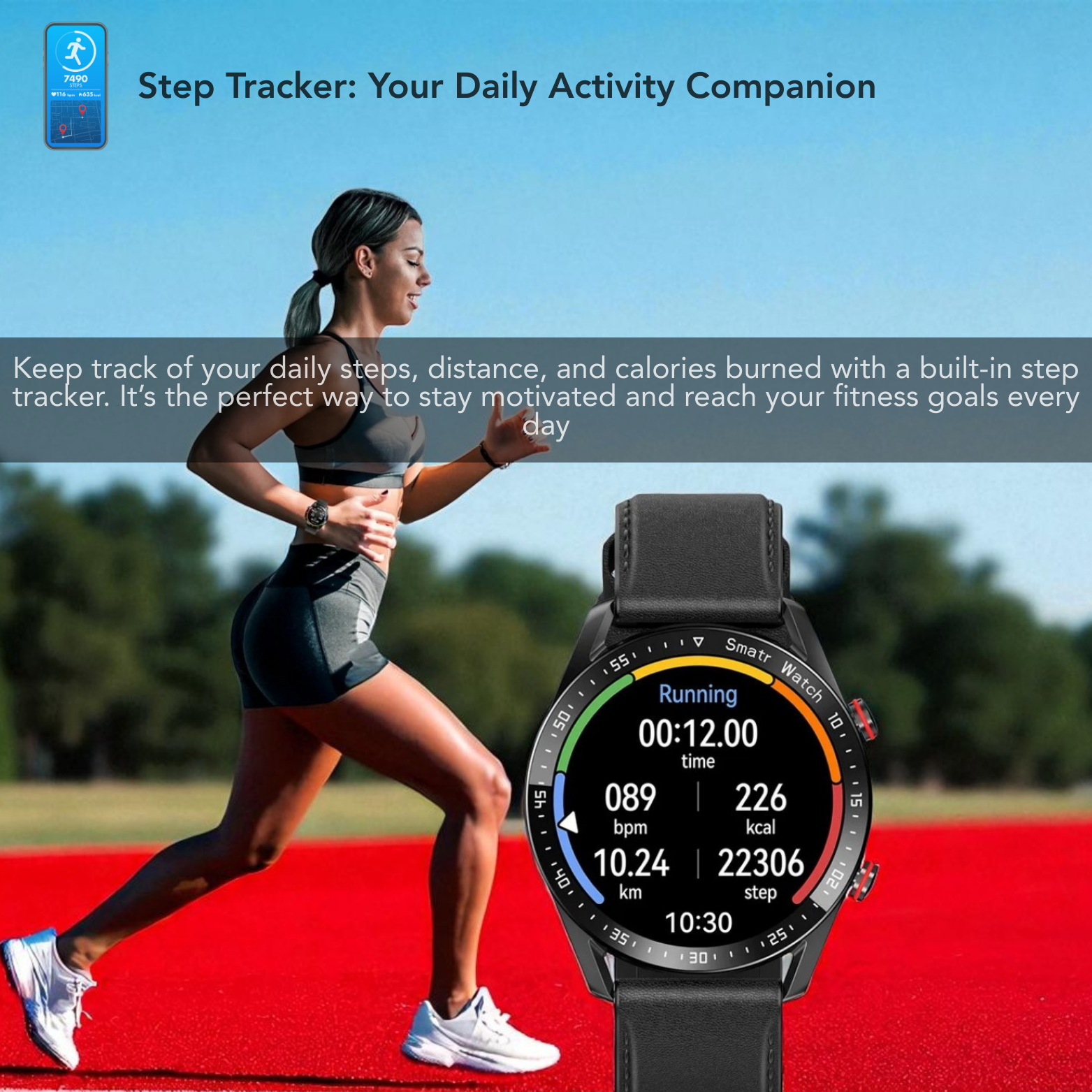 ECG Bluetooth fitness smartwatch