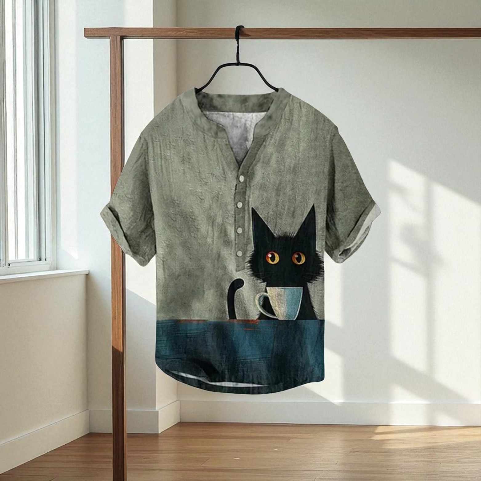 Linen Shirt with 3D Print 2025