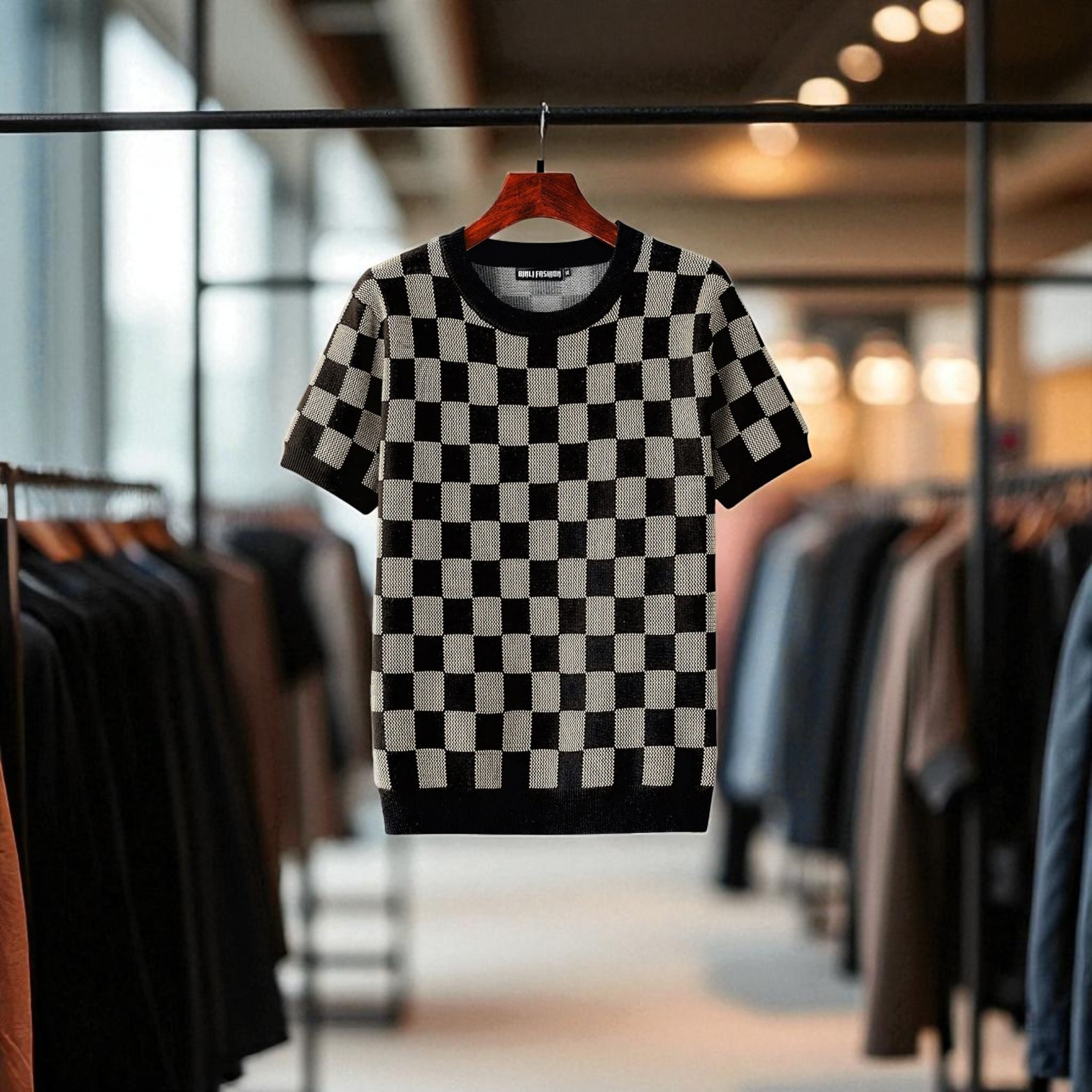 Geometric Cotton T-Shirt Sweater