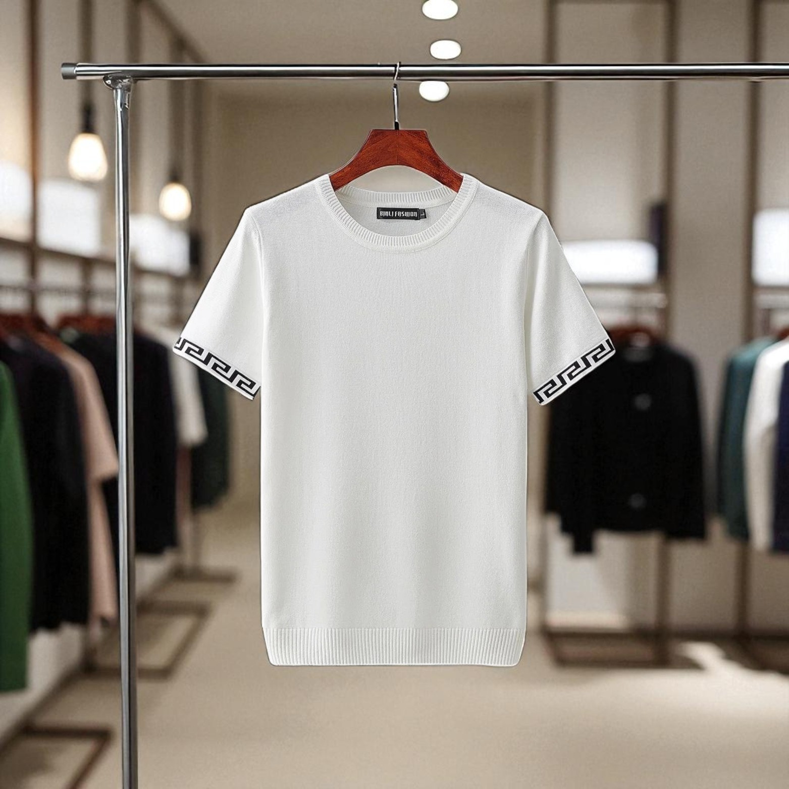 Geometric Cotton T-Shirt Sweater