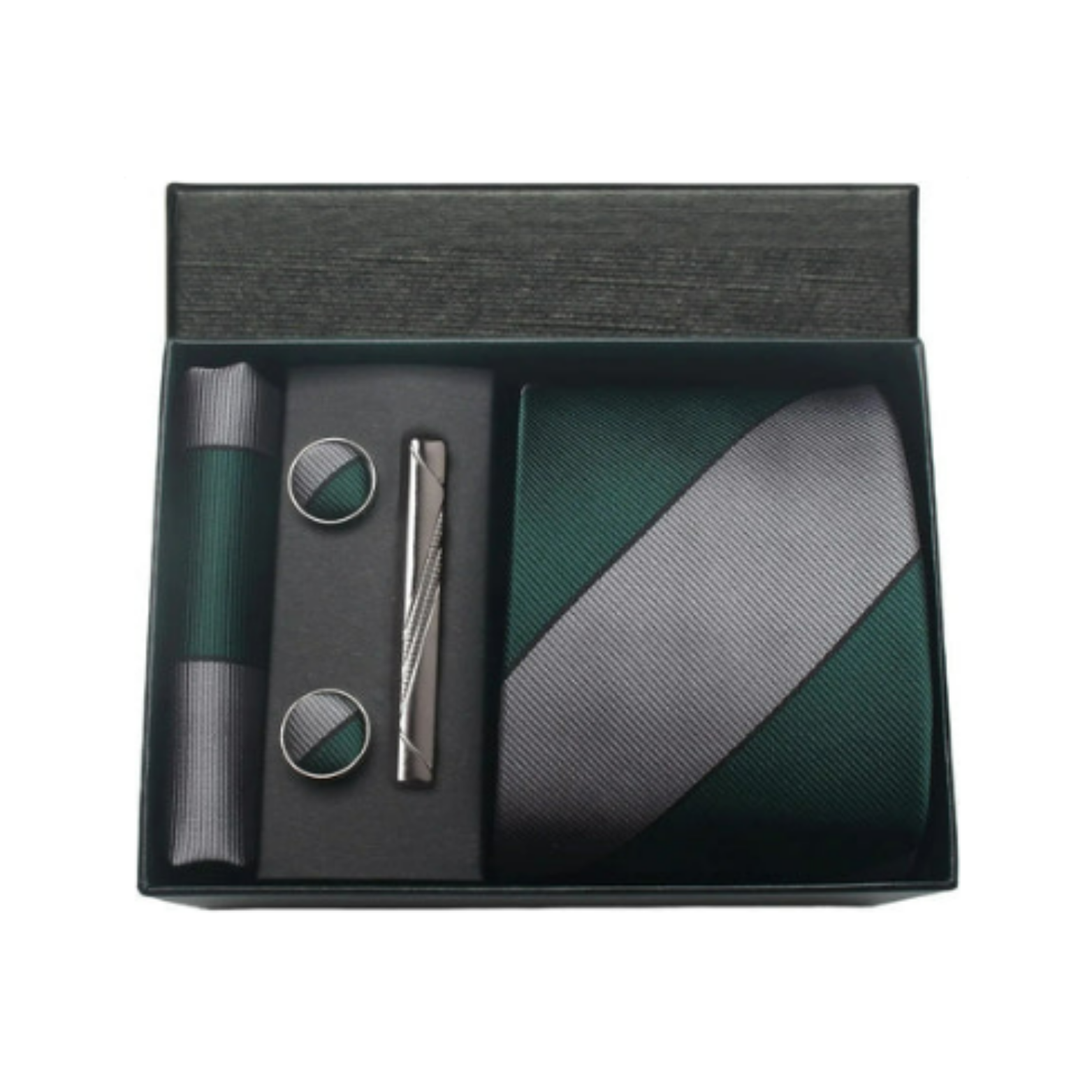 Men’s 100% Silk Tie Set with Cufflinks & Gift Box