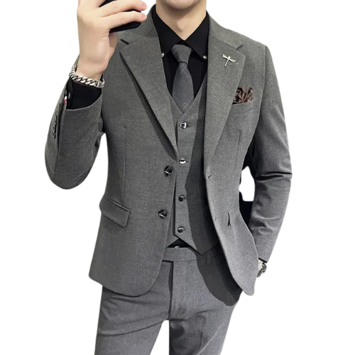 3-Piece Business Suit (Jacket, Vest, and Pants)