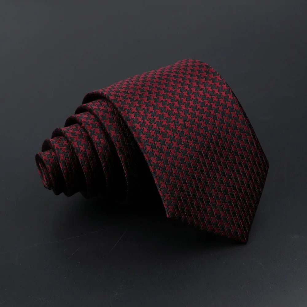 Men’s Classic Jacquard Tie 7cm Solid, Stripe & Plaid - The Crew