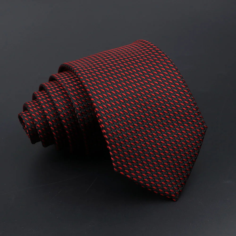 Men’s Classic Jacquard Tie 7cm Solid, Stripe & Plaid