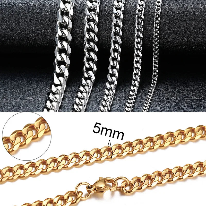 Unisex Steel Cuban Chain