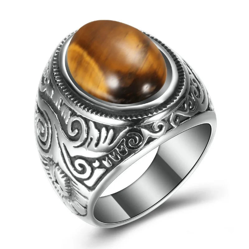 Vintage Ring with Natural Stone