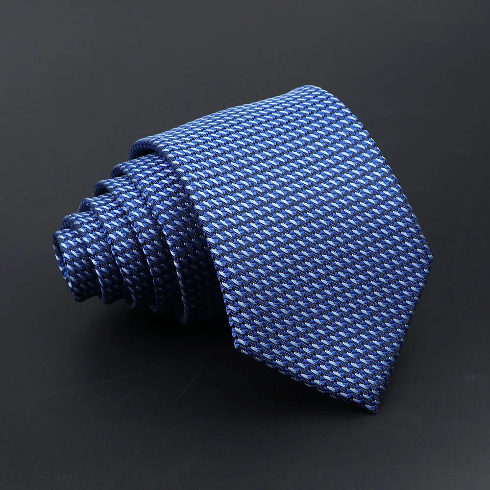 Men’s Classic Jacquard Tie 7cm Solid, Stripe & Plaid - The Crew