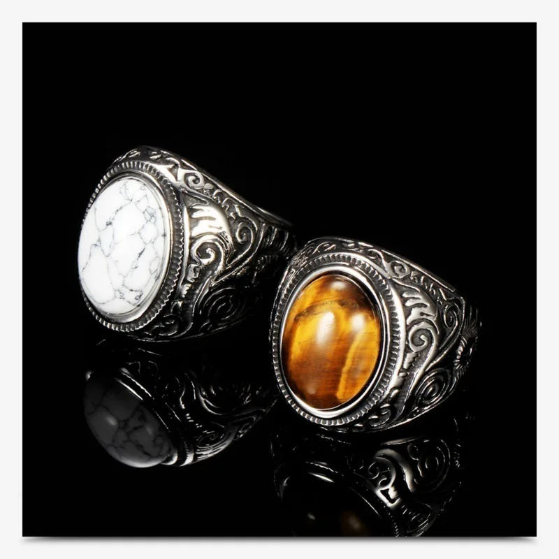 Vintage Ring with Natural Stone