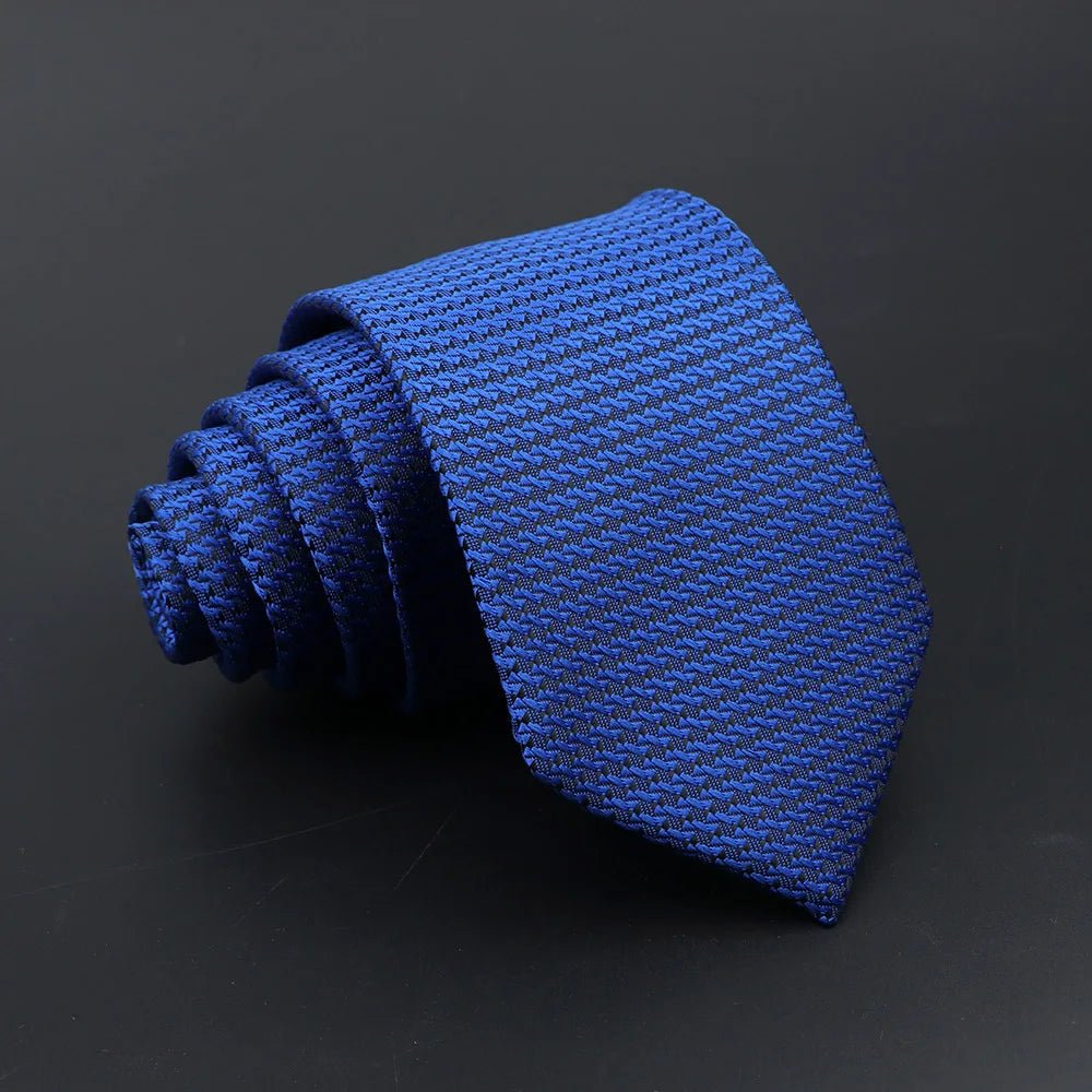 Men’s Classic Jacquard Tie 7cm Solid, Stripe & Plaid - The Crew