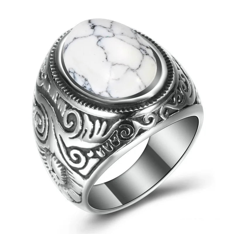 Vintage Ring with Natural Stone