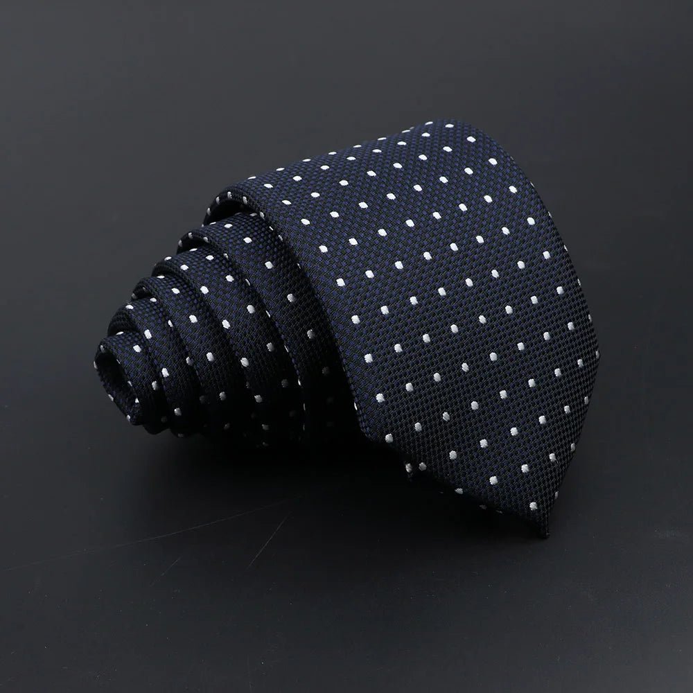 Men’s Classic Jacquard Tie 7cm Solid, Stripe & Plaid - The Crew