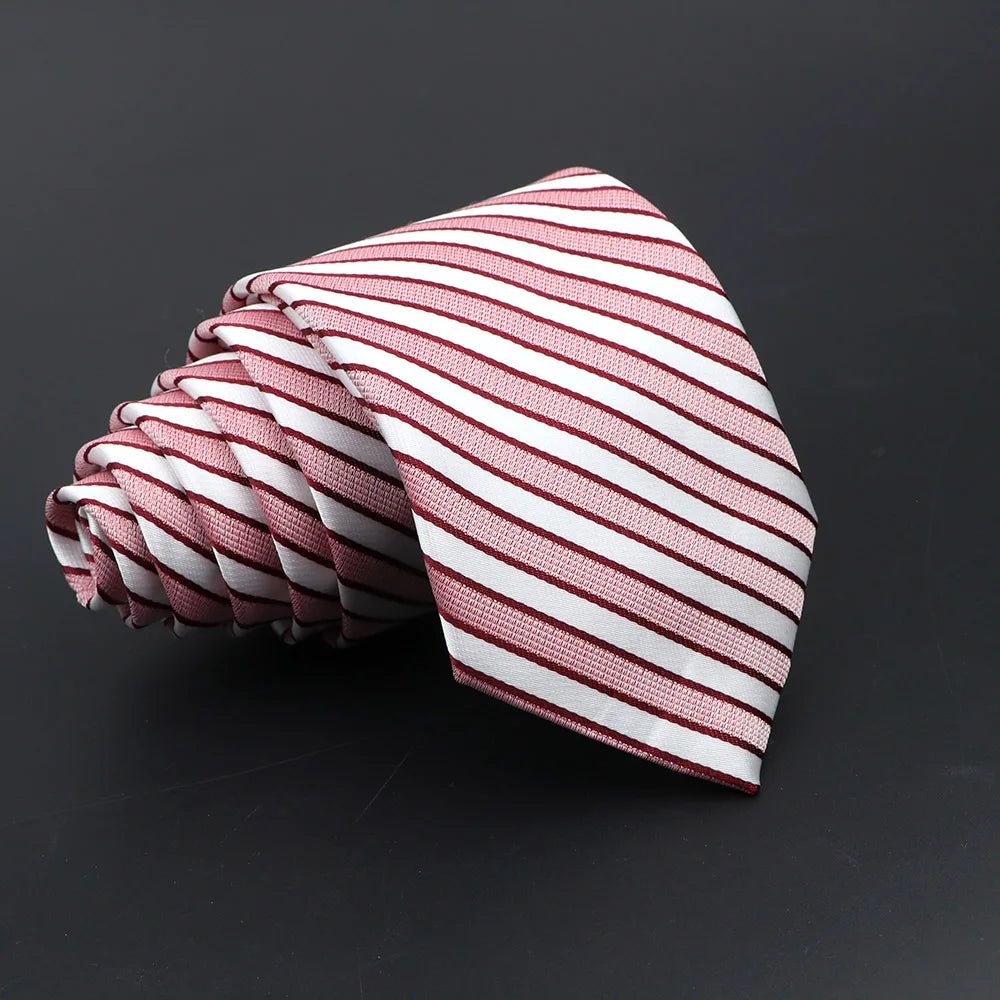 Men’s Classic Jacquard Tie 7cm Solid, Stripe & Plaid - The Crew