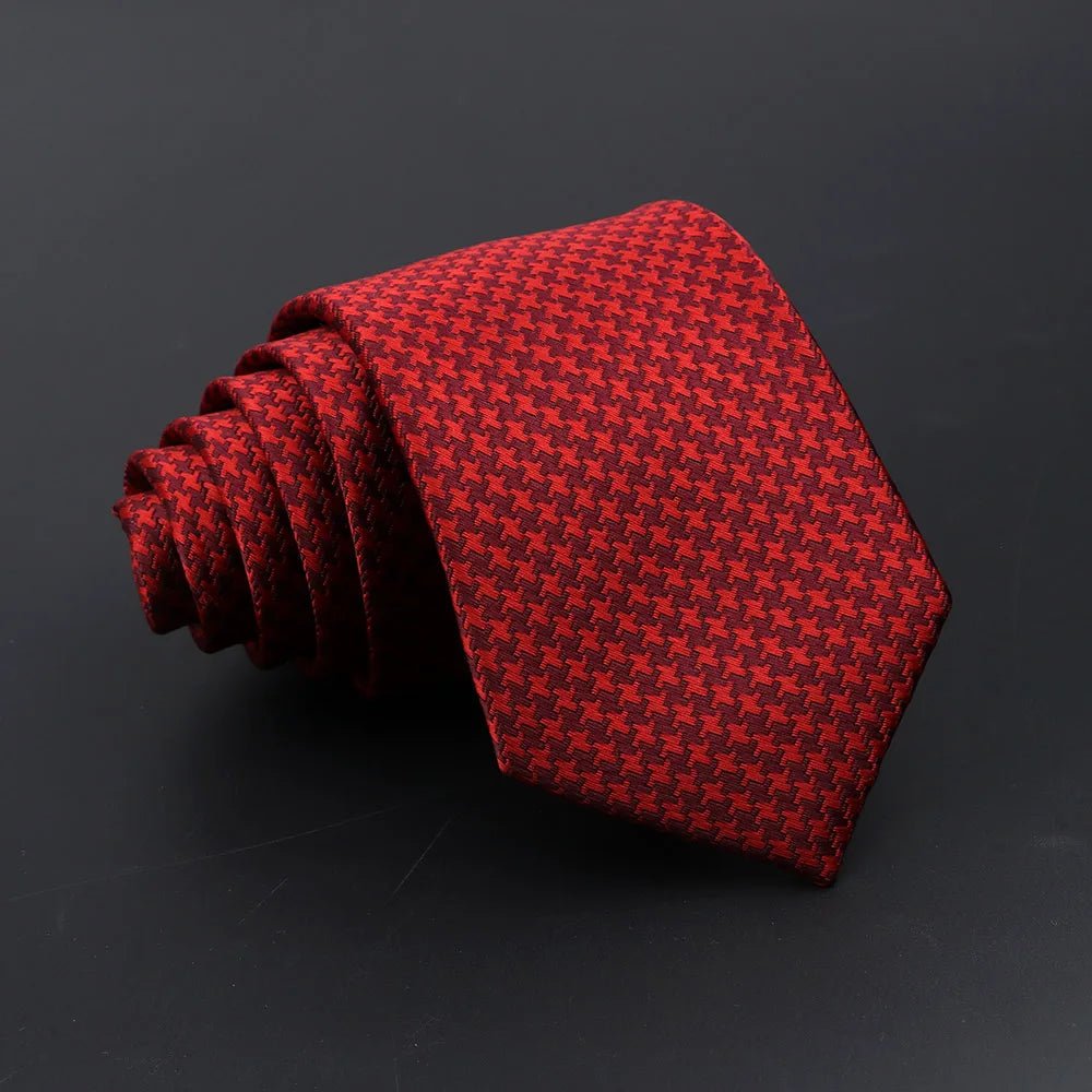 Men’s Classic Jacquard Tie 7cm Solid, Stripe & Plaid - The Crew