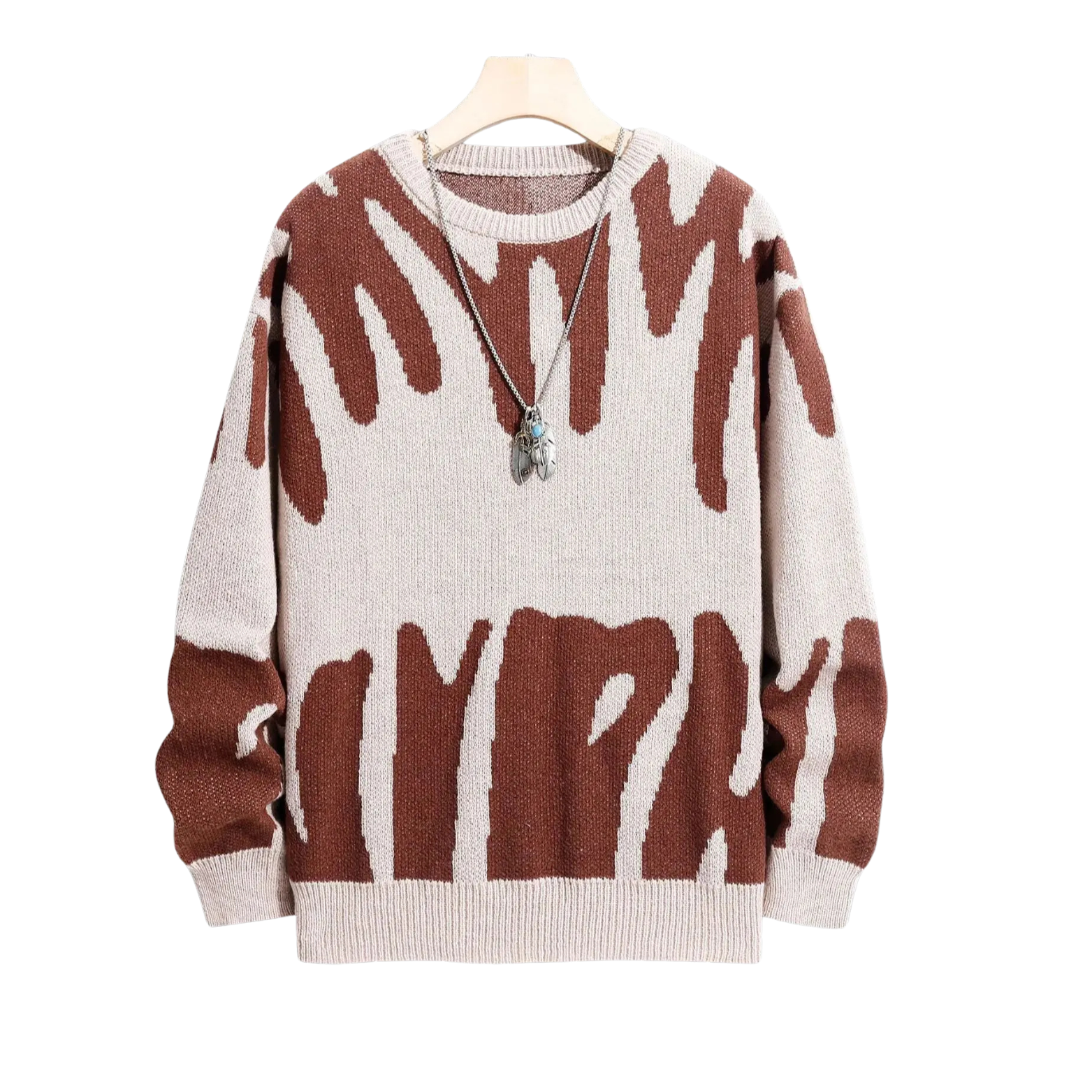 Stylish Jacquard Men’s Sweater Relaxed Fit
