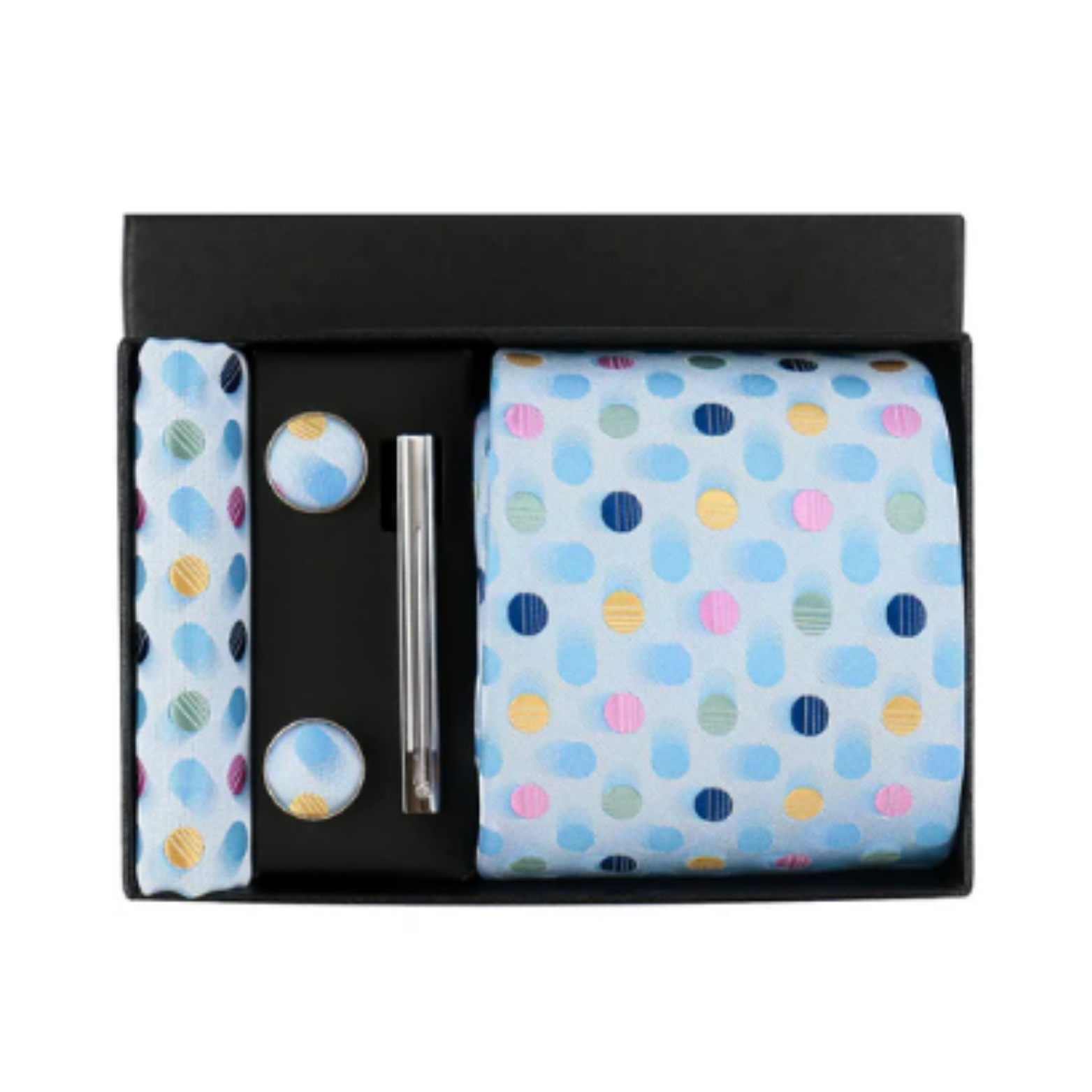 Men’s 100% Silk Tie Set with Cufflinks & Gift Box