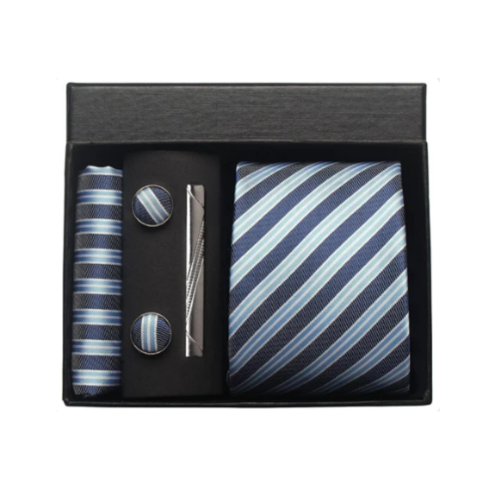 Men’s 100% Silk Tie Set with Cufflinks & Gift Box
